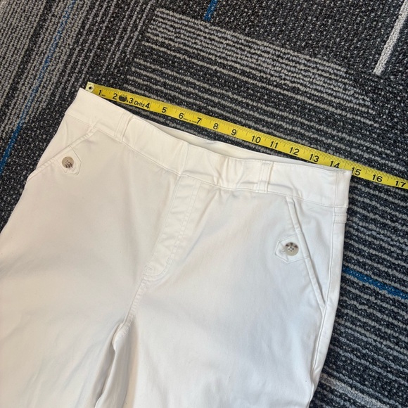 Spanx Large Stretch twill cropped wide leg pants  White - Picture 7 of 10